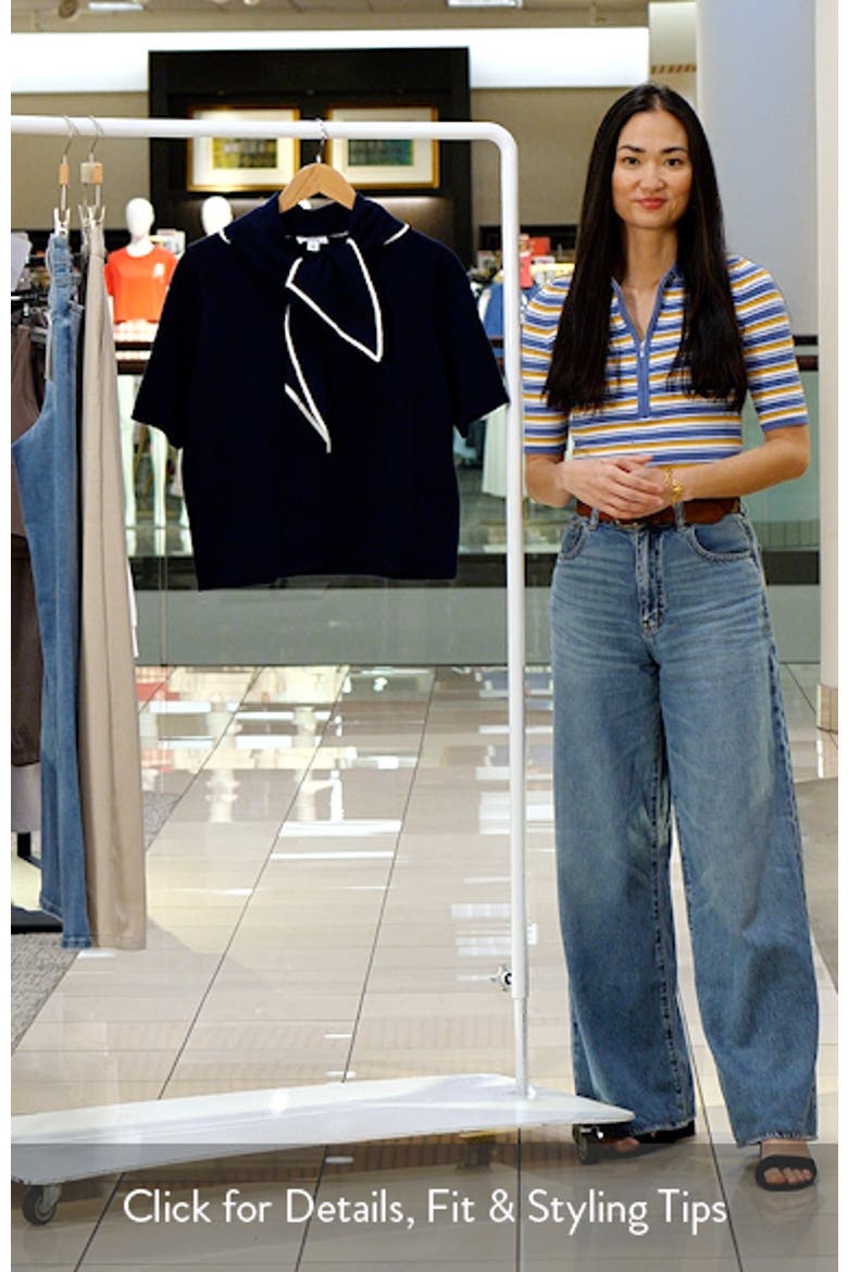 Tipped Tie Neck Sweater video