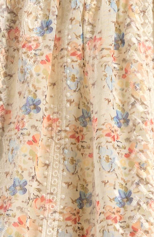 Ava & Yelly Kids' Embroidered Tiered Dress In Ivory Multi