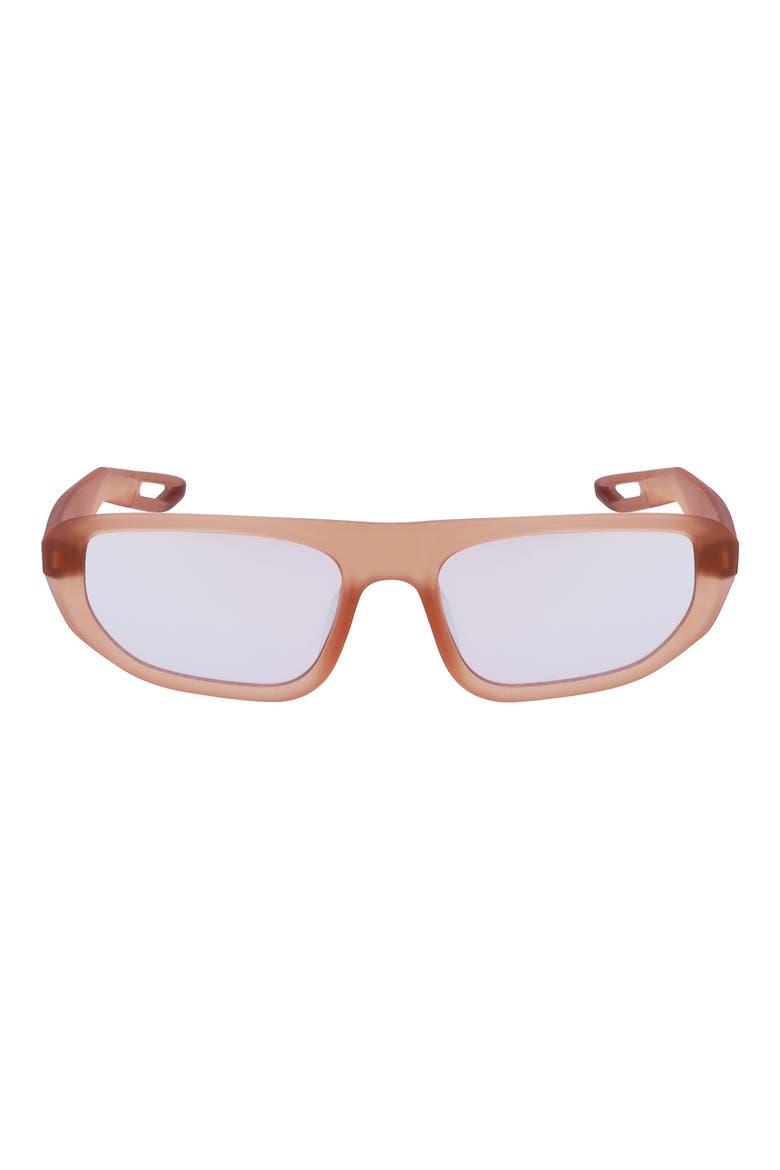 NV04 52mm Modified Rectangular Sunglasses, Main, color, MATTE ROSE WHISPER/VIOLET MIRR