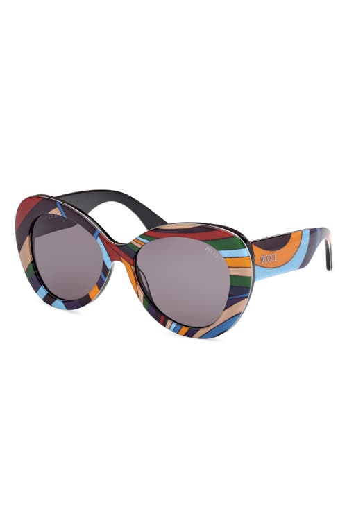 Pucci Emilio 56mm Round Sunglasses In Black