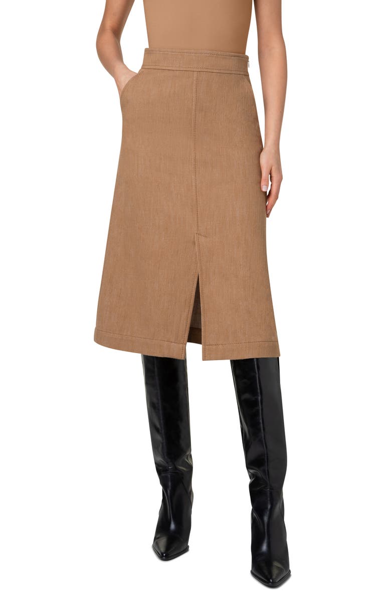 Akris punto Washed Denim A-Line Skirt, Main, color,