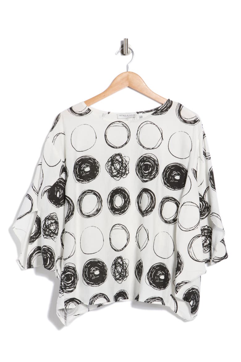 Scribble Dot Top, Alternate, color, WHITE
