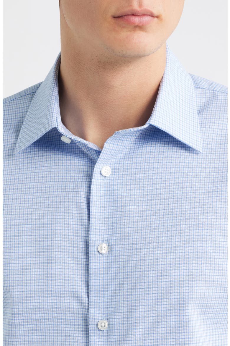 Trim Fit Premium Check Cotton Button-Up Shirt, Alternate, color, BLUE BONO PLAID