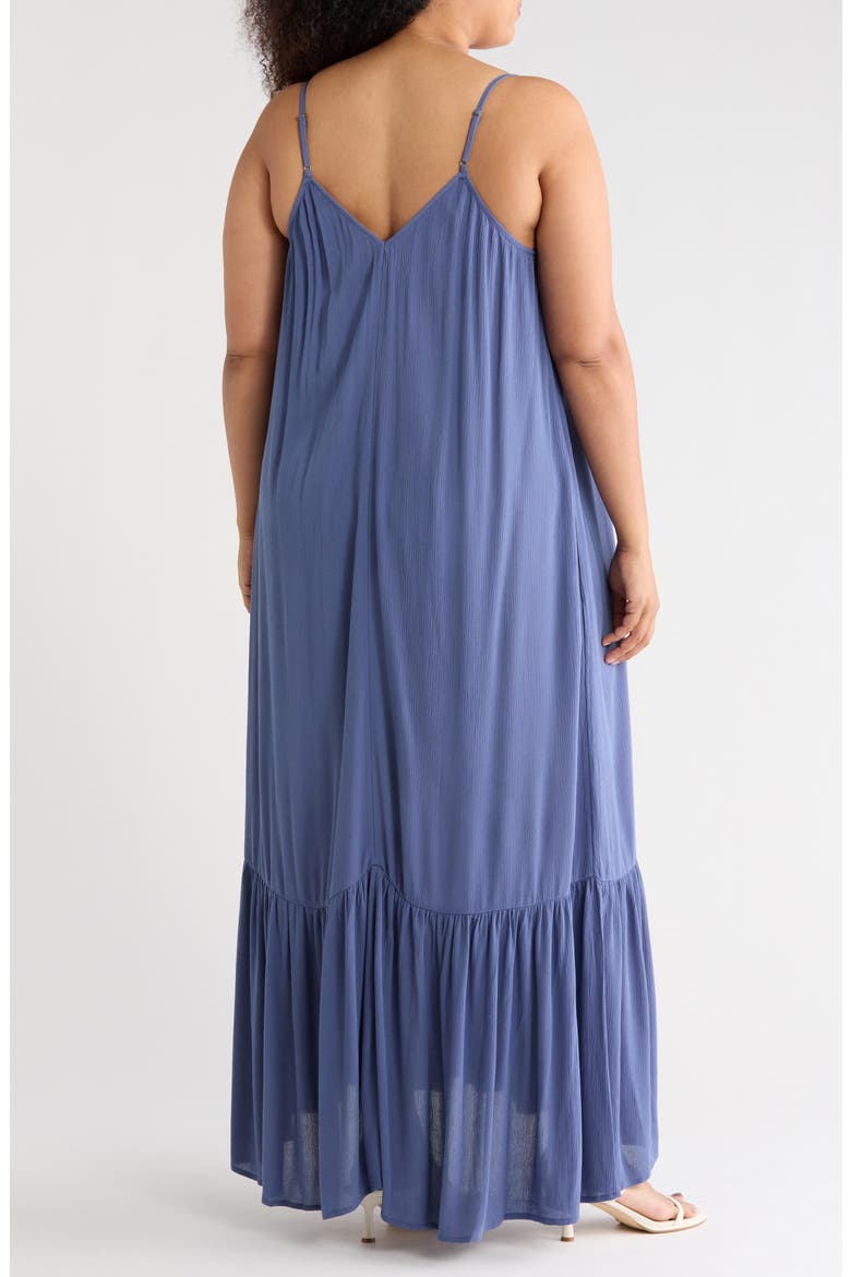 Ruffle Hem Gauze Maxi Slipdress, Alternate, color, BLUE INDIGO