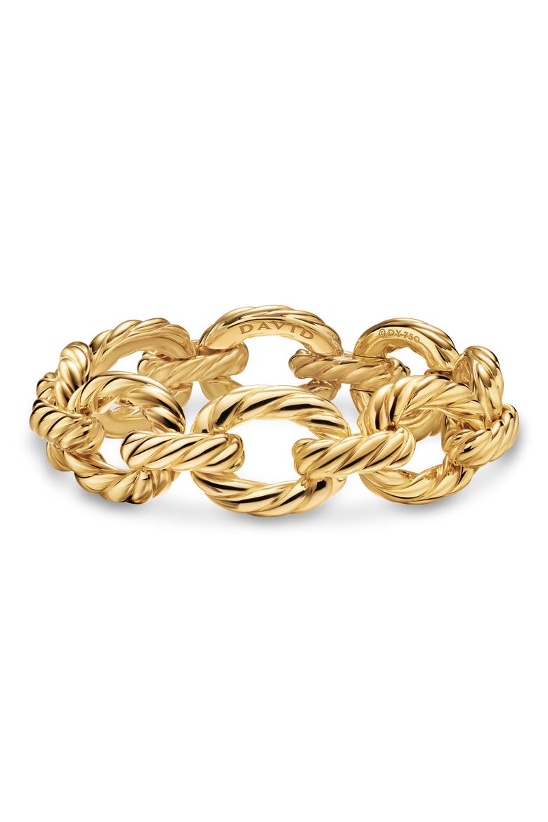 Sculpted Cable Oval Link Bracelet, Main, color, GOLD