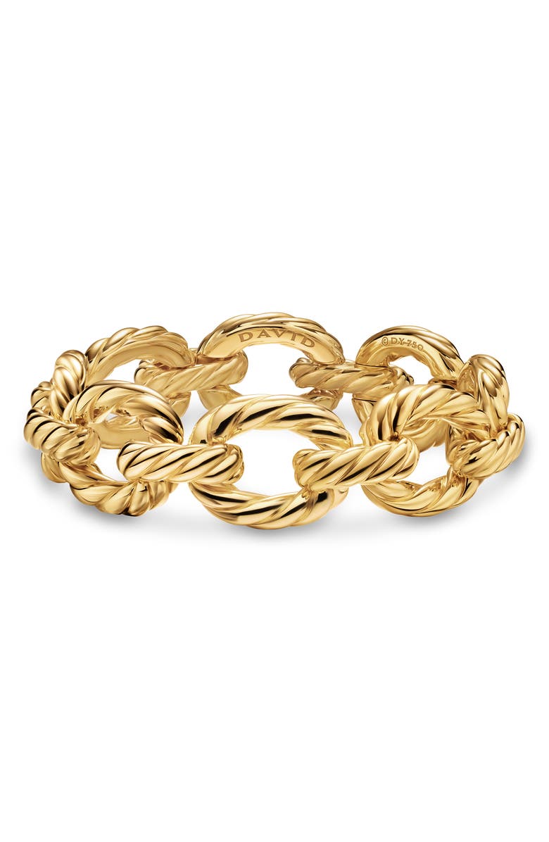David Yurman Sculpted Cable Oval Link Bracelet, Main, color, Gold