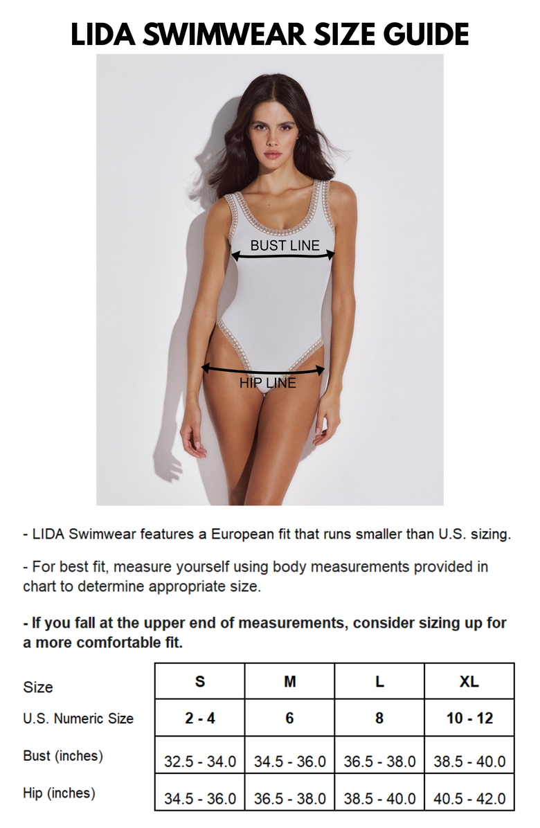 LIDA SWIMWEAR Selene One Piece Swimsuit with Crocheted Border, Alternate, color, Black