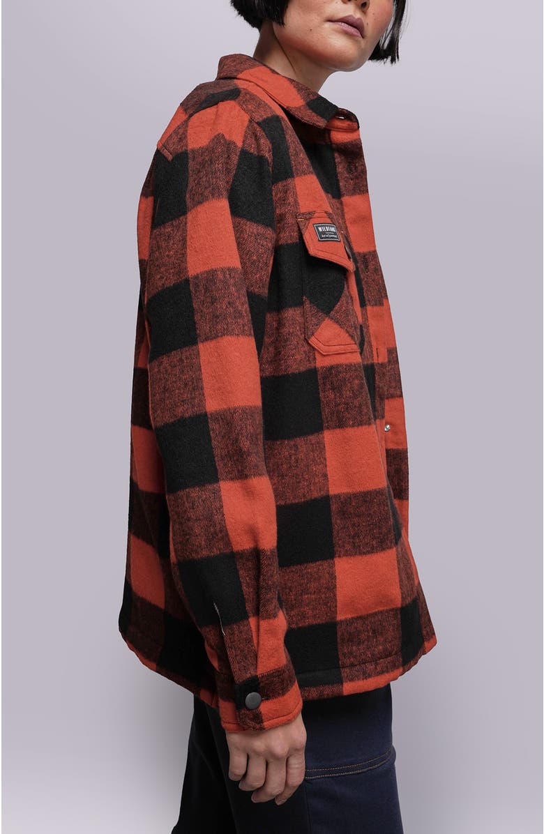 WILDFANG The Essential Flannel Fleece Lined Shacket, Alternate, color, Chili/Black