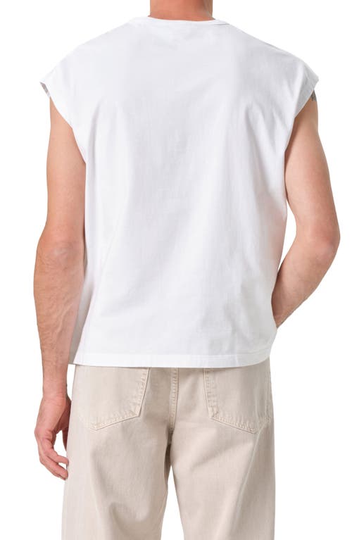 Agolde Mens Leonard Crewneck Cotton-t-shirt White Xl In White