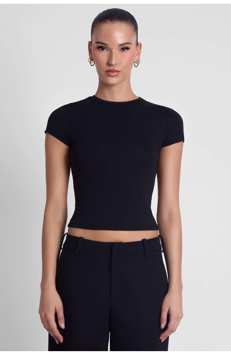 LEAU Everyday Jersey Short Sleeve Top, Main, color, Black