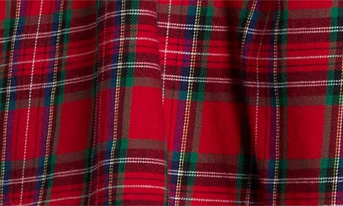 Sugarlips Arvada Plaid Mari Smocked Tiered Maxi Dress In Red
