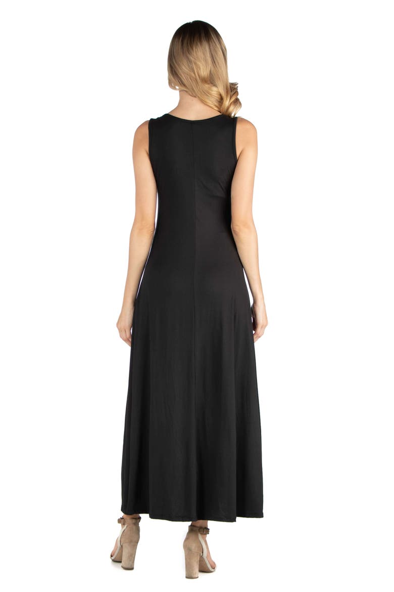 Maternity Slim fit A-Line Sleeveless Maxi Dress, Alternate, color, Black