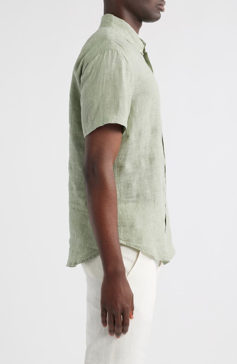 Bonobos Riviera Slim Fit Linen Button-Down Shirt, Alternate, color, Solid Linen C29 - Green