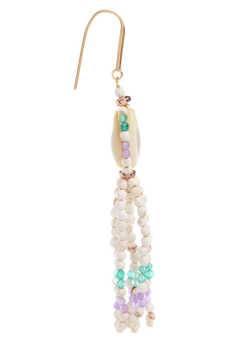 Malebo Beaded Drop Earrings, Alternate, color, ECRU