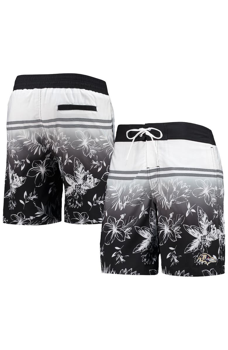 G-III SPORTS BY CARL BANKS Men's G-III Sports by Carl Banks Black Baltimore Ravens Island Volley Swim Shorts, Alternate, color, 