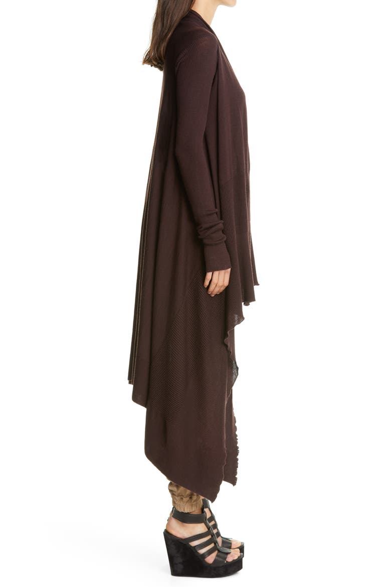 Long Asymmetrical Wool Cardigan, Alternate, color, BURGUNDY