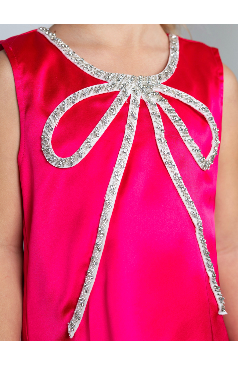 Mia Belle Girls Flora Crystal-Bow Party Dress, Alternate, color, Pink