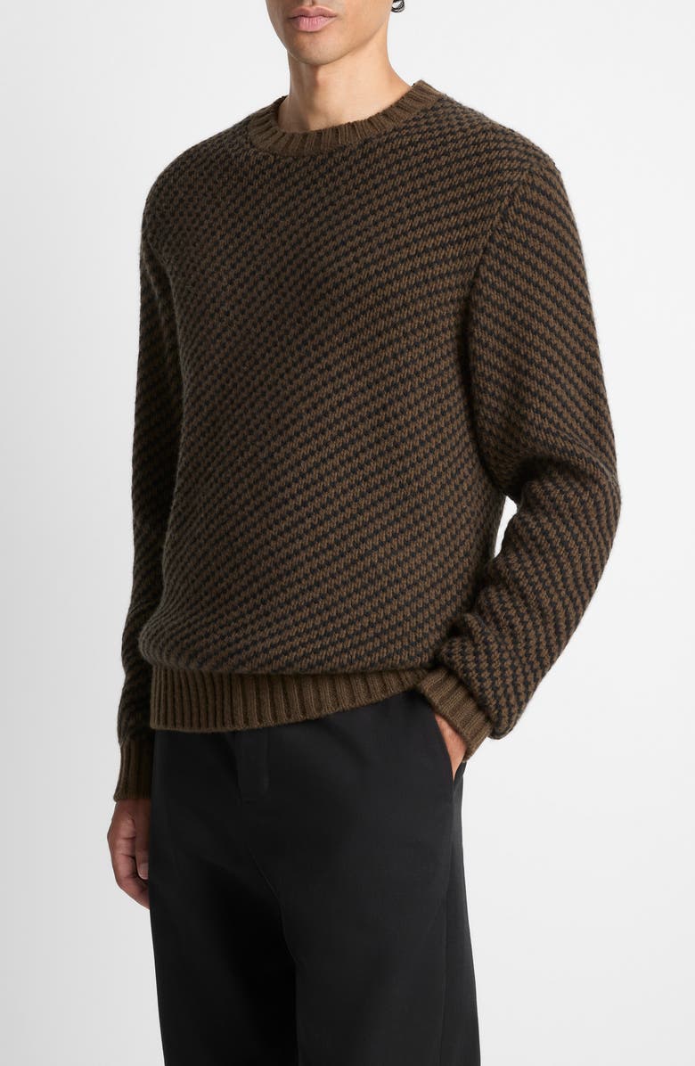 Vince Bird's Eye Wool & Cashmere Sweater, Alternate, color, Dark Roast