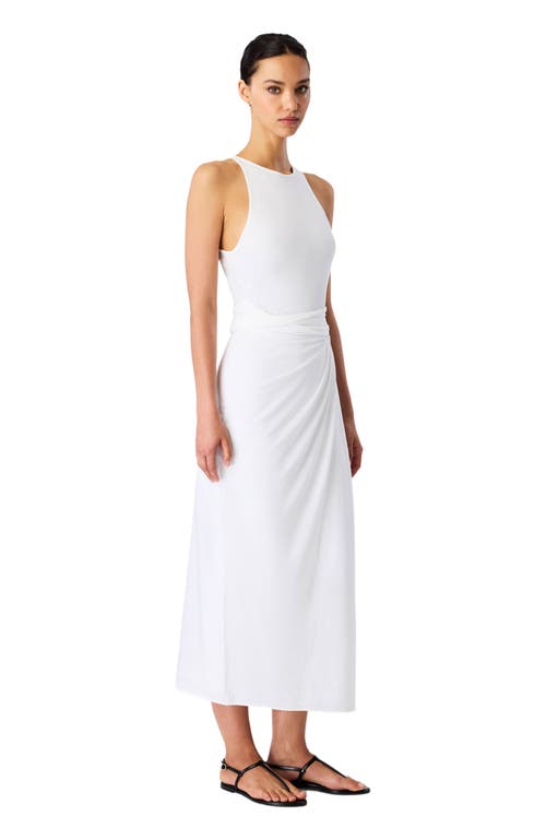 Another Tomorrow Sarong Tie Dress In White