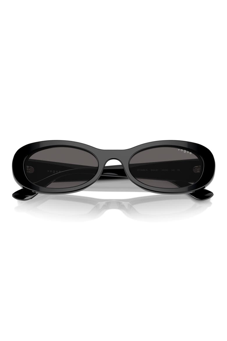 53mm Oval Sunglasses, Alternate, color, BLACK/ BLACK SMOKE