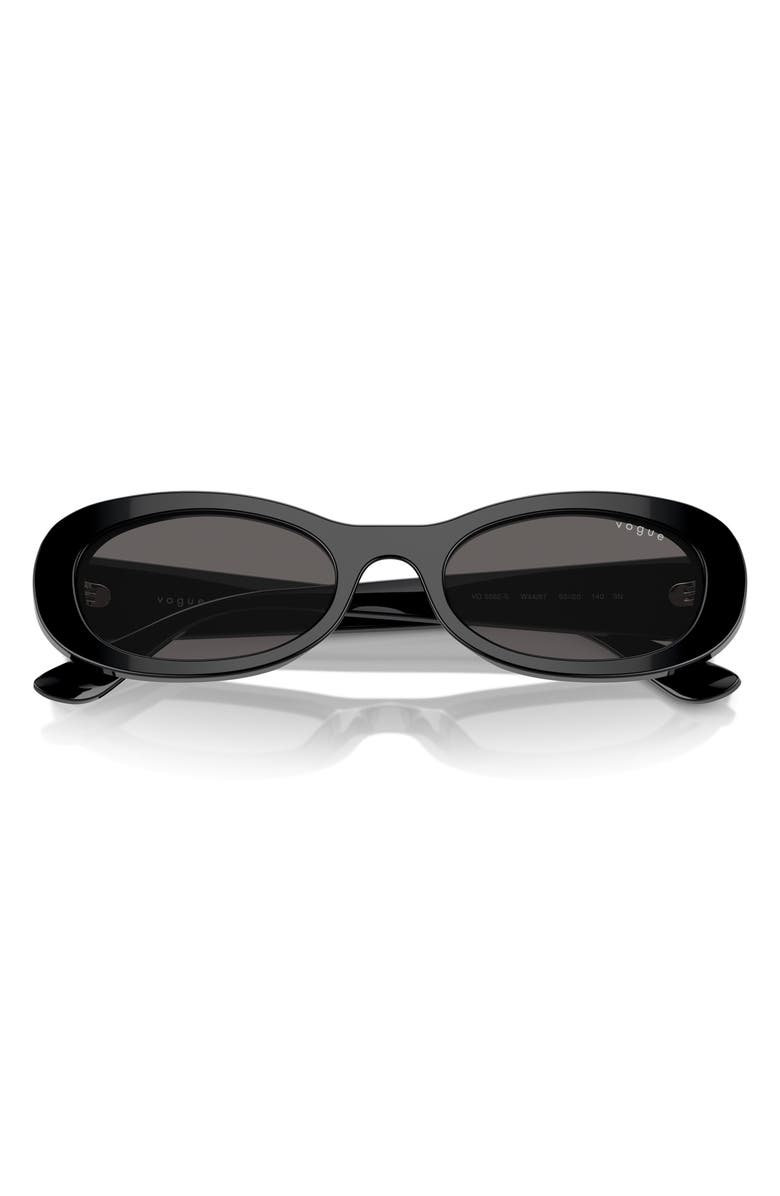 VOGUE 53mm Oval Sunglasses, Alternate, color, Black/ Black Smoke