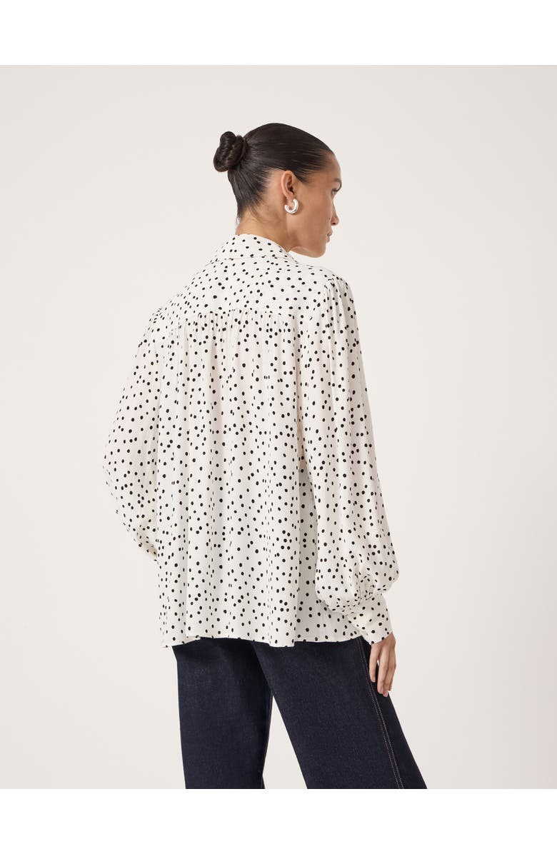 Hush Sigrid Polka Dot Long Sleeve Shirt, Alternate, color, Tiny Polka Dot White