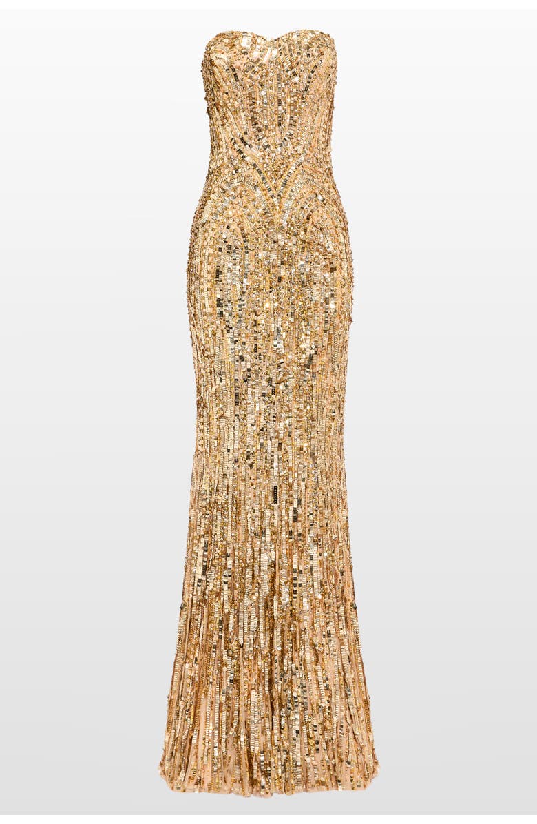 Jenny Packham Euphoria Sequin-Embellished Strapless Dress, Main, color, Illusion