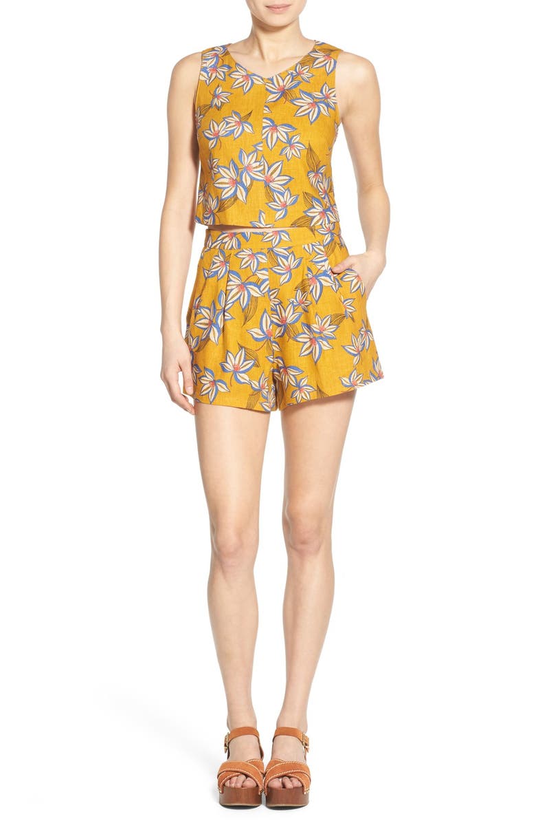 All in Favor Print Pleated Shorts, Alternate, color, 