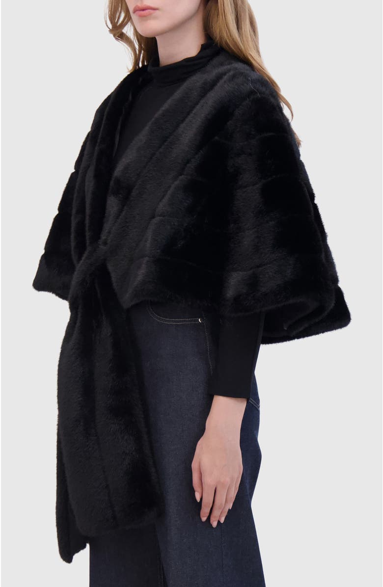 Lyla Grant Fur-Free Mink (Faux Fur) Stole, Alternate, color, Black