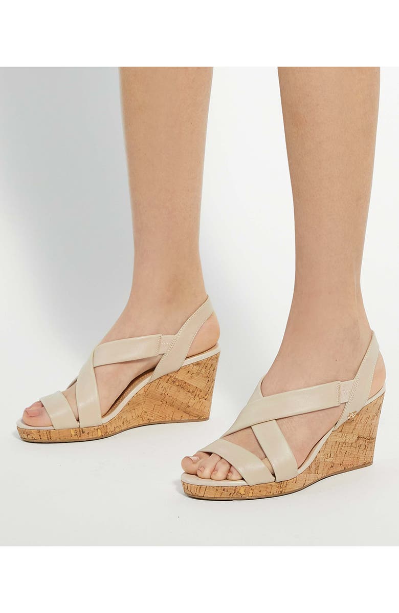 Dune London Kamies Slingback Platform Wedge Sandal, Alternate, color, Ecru