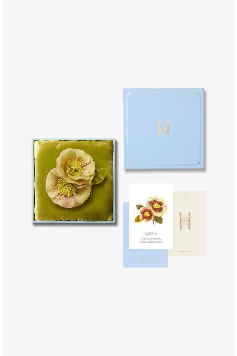 The Hellebore Floral Brooch, Alternate, color, Yellow