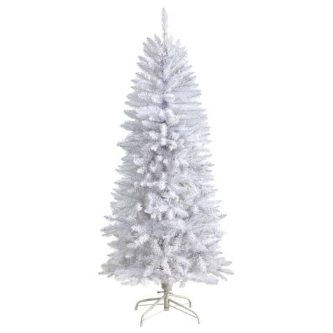 5-ft Slim White Artificial Christmas Tree with 491 Bendable Branches