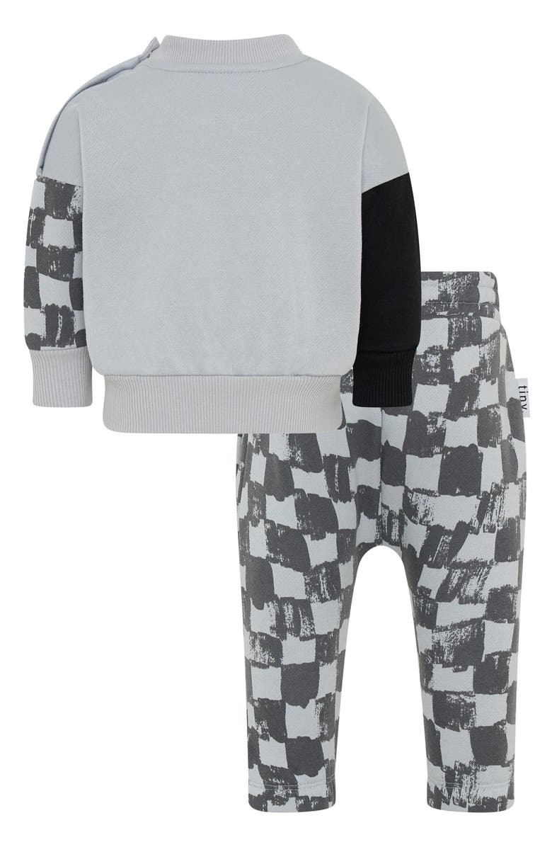 TINY by TINY TRIBE Check Sweatshirt & Pants Set, Alternate, color, Grey