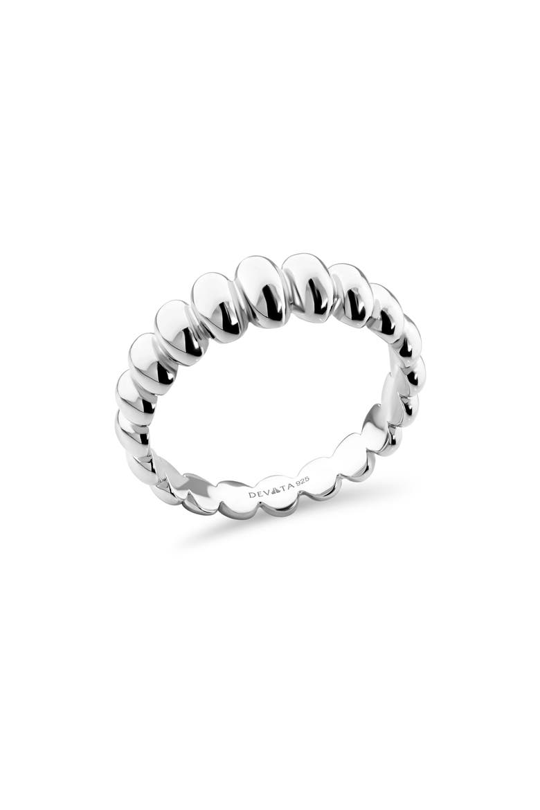 Puffy Ribbed Band Ring, Main, color, SILVER