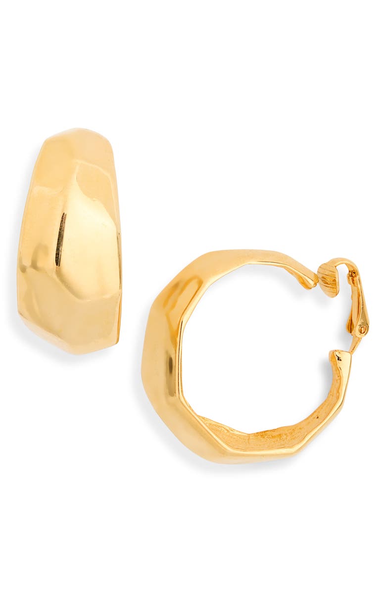 Kenneth Jay Lane Flat Hoop Clip-On Earrings, Main, color,