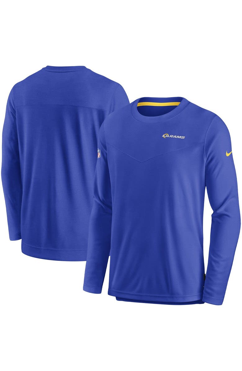 Nike Men's Nike Royal Los Angeles Rams Sideline Lockup Performance Long Sleeve T-Shirt, Main, color,
