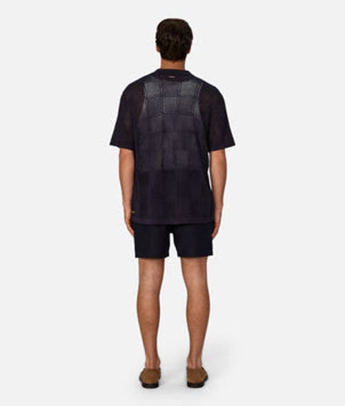 Industrie Australia The Castel Short Sleeve Shirt In Mid Navy