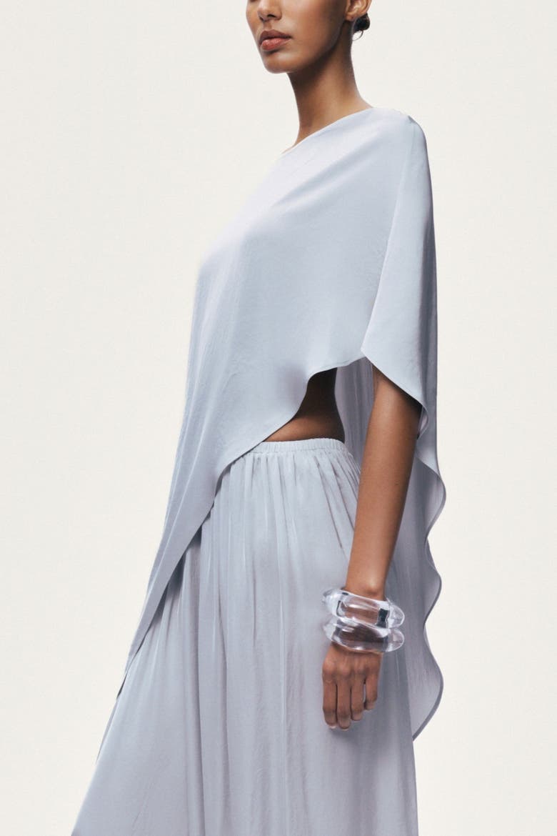 Draped Cape Blouse, Alternate, color, Grey