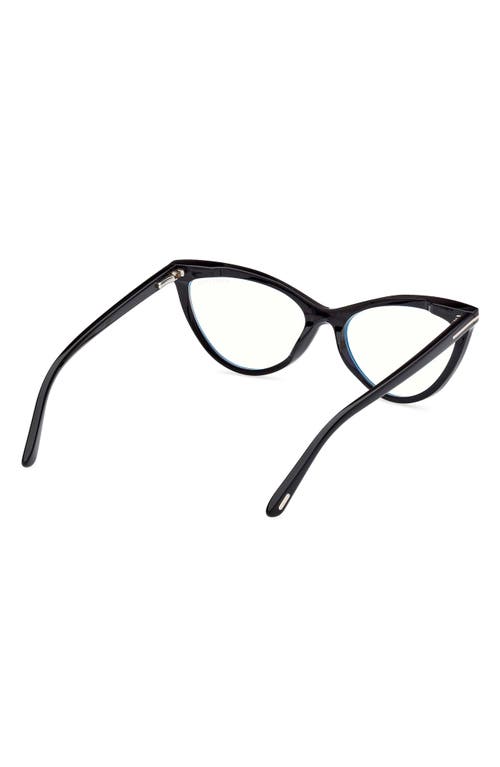 Tom Ford 56mm Cat Eye Blue Light Blocking Optical Glasses In Multi