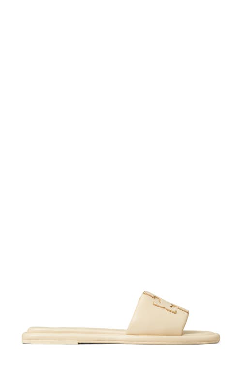 Tory Burch Double-t Leather Sport Slide Sandal In Gold