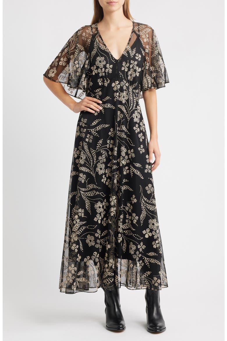 The Festal Floral Maxi Dress, Alternate, color, BROCADE FLORAL