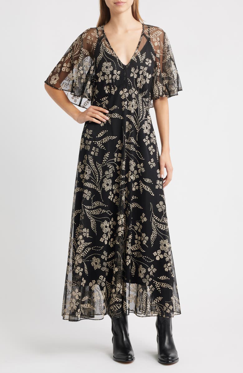 THE GREAT. The Festal Floral Maxi Dress, Alternate, color, Brocade Floral