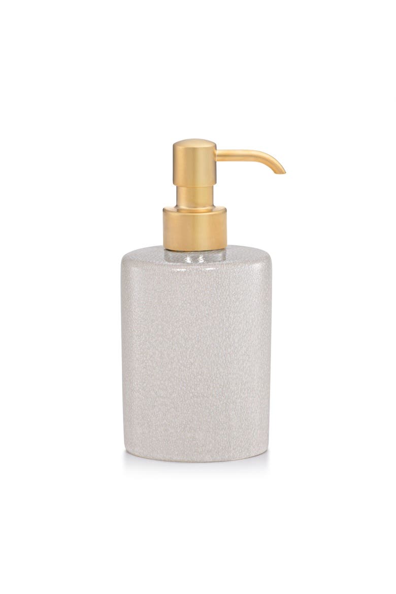 Galuchat Pump Dispenser, Main, color, BEIGE- Sat Gold