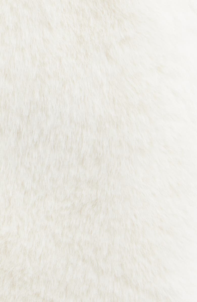 Via Spiga Reefer Faux Fur Longline Coat, Alternate, color, Winter White