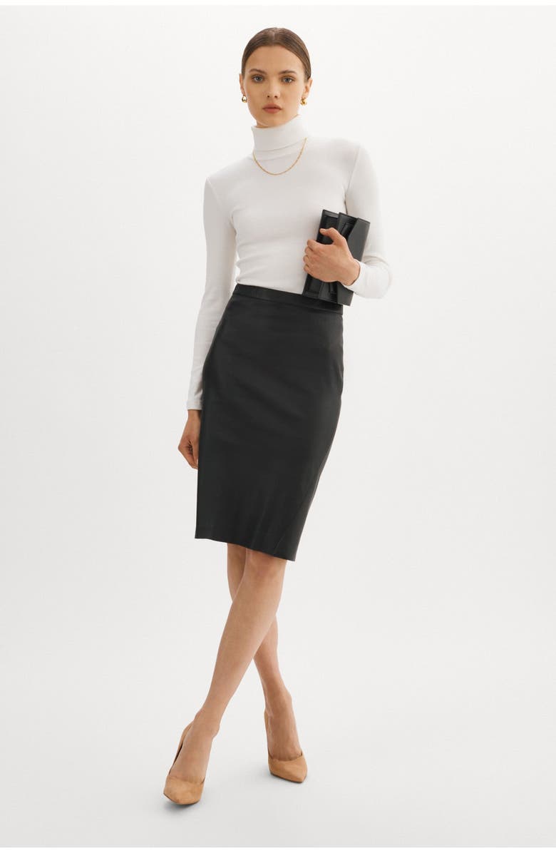 LAMARQUE Avana | Leather Pencil Skirt, Alternate, color, Black