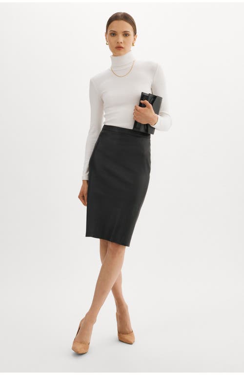 Lamarque Avana | Leather Pencil Skirt In Black