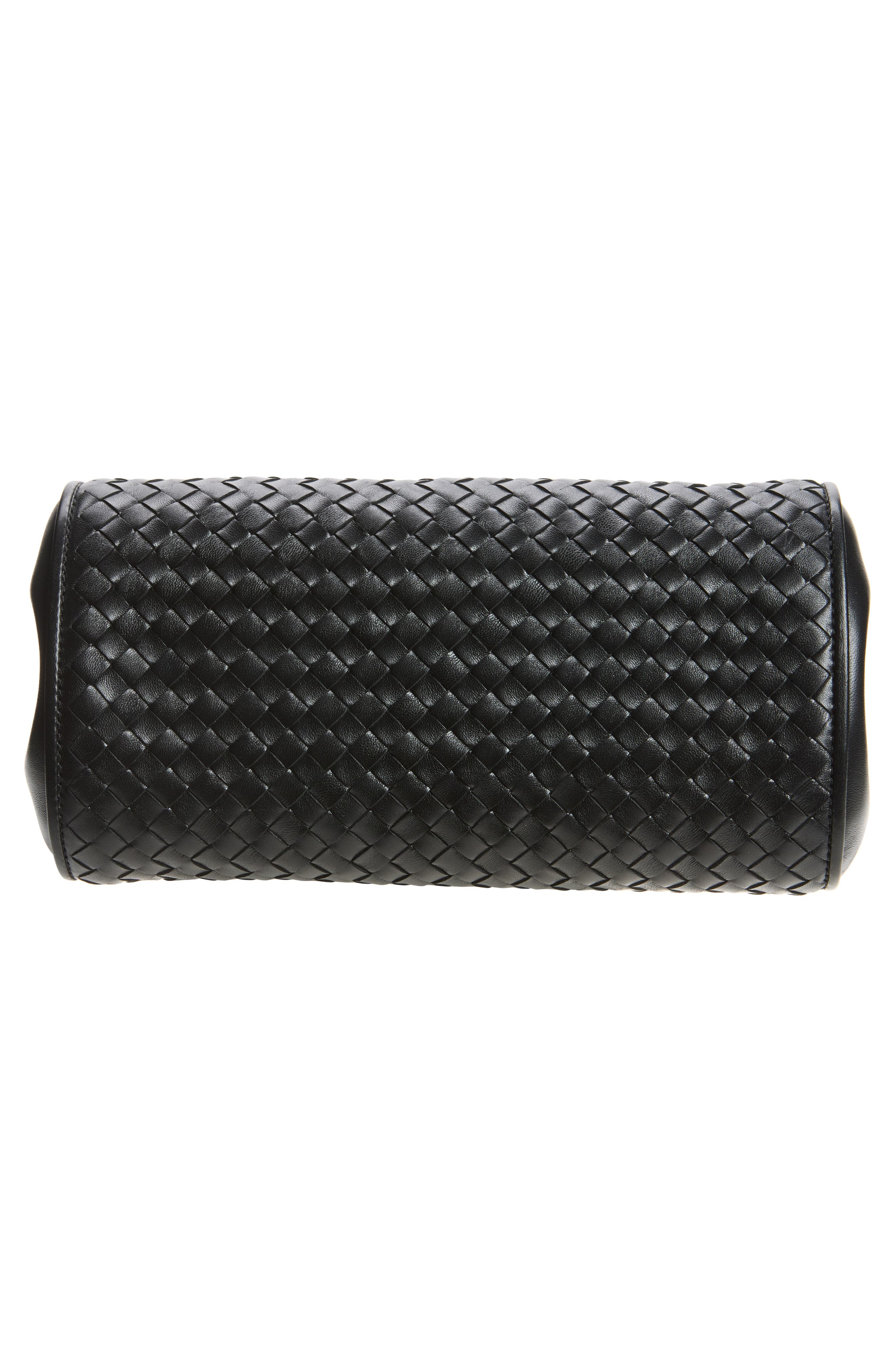 La Milanese Intrecciato Leather Clutch, Alternate, color, 1294 BLACK