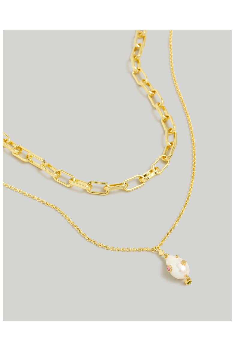 Set of 2 Studded Freshwater Pearl Necklaces, Alternate, color, WOODROSE