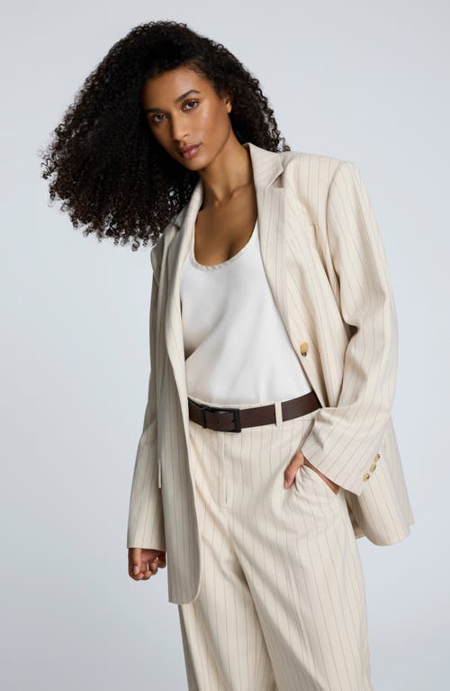Kenneth Cole Pinstripe Oversize Blazer In Multi