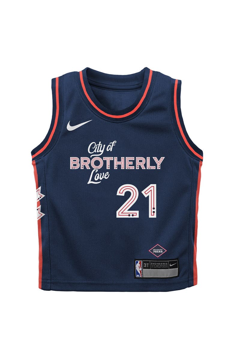Nike Preschool  Nike Joel Embiid Navy Philadelphia 76ers 2023/24 Swingman Replica Jersey - City Edition, Alternate, color, 